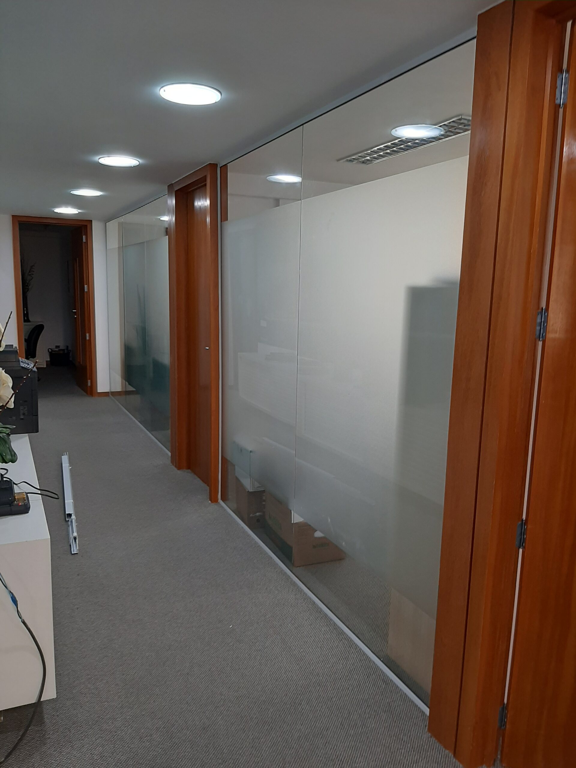 Divisória de vidro fumê